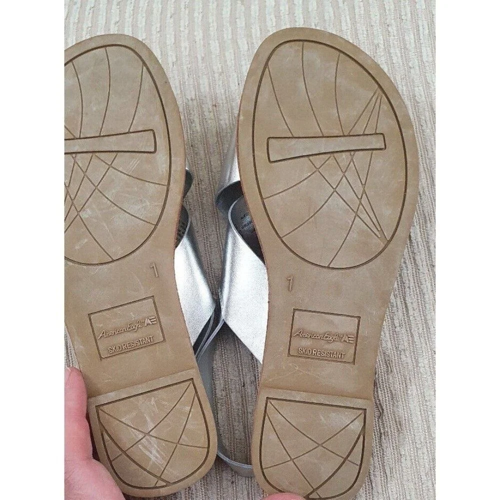 Shoes Silver Sandles Girls Size 1 Kids